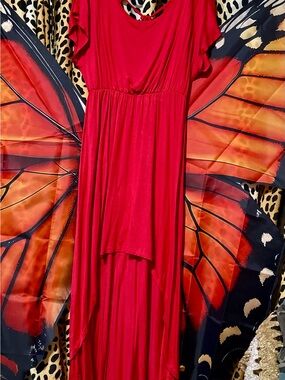 Delirious Red High-Low Maxi Dress